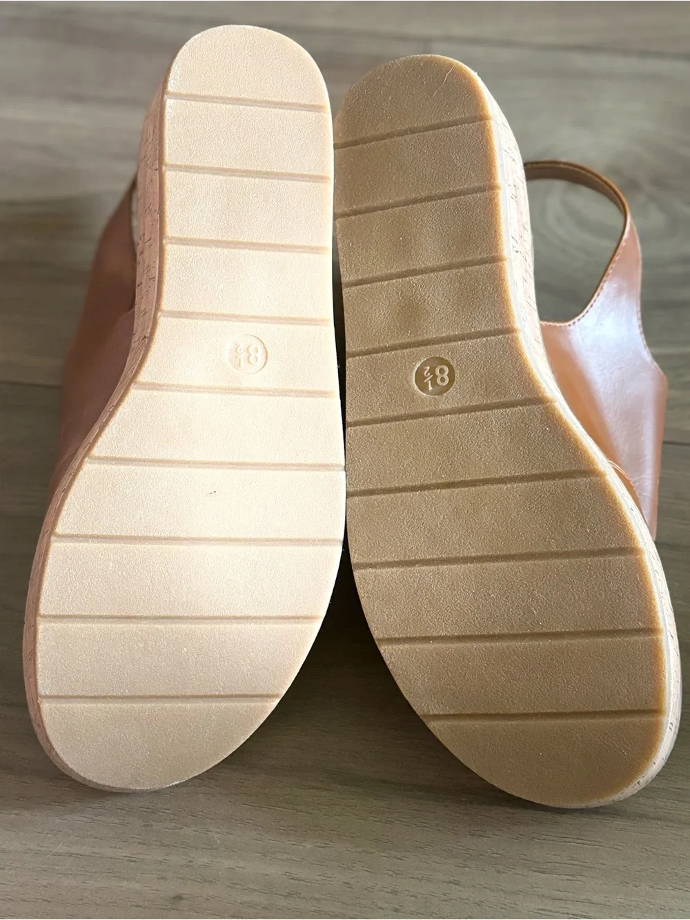 Never Worn Universal Thread Cognac Brown Cork Wedge Sandals